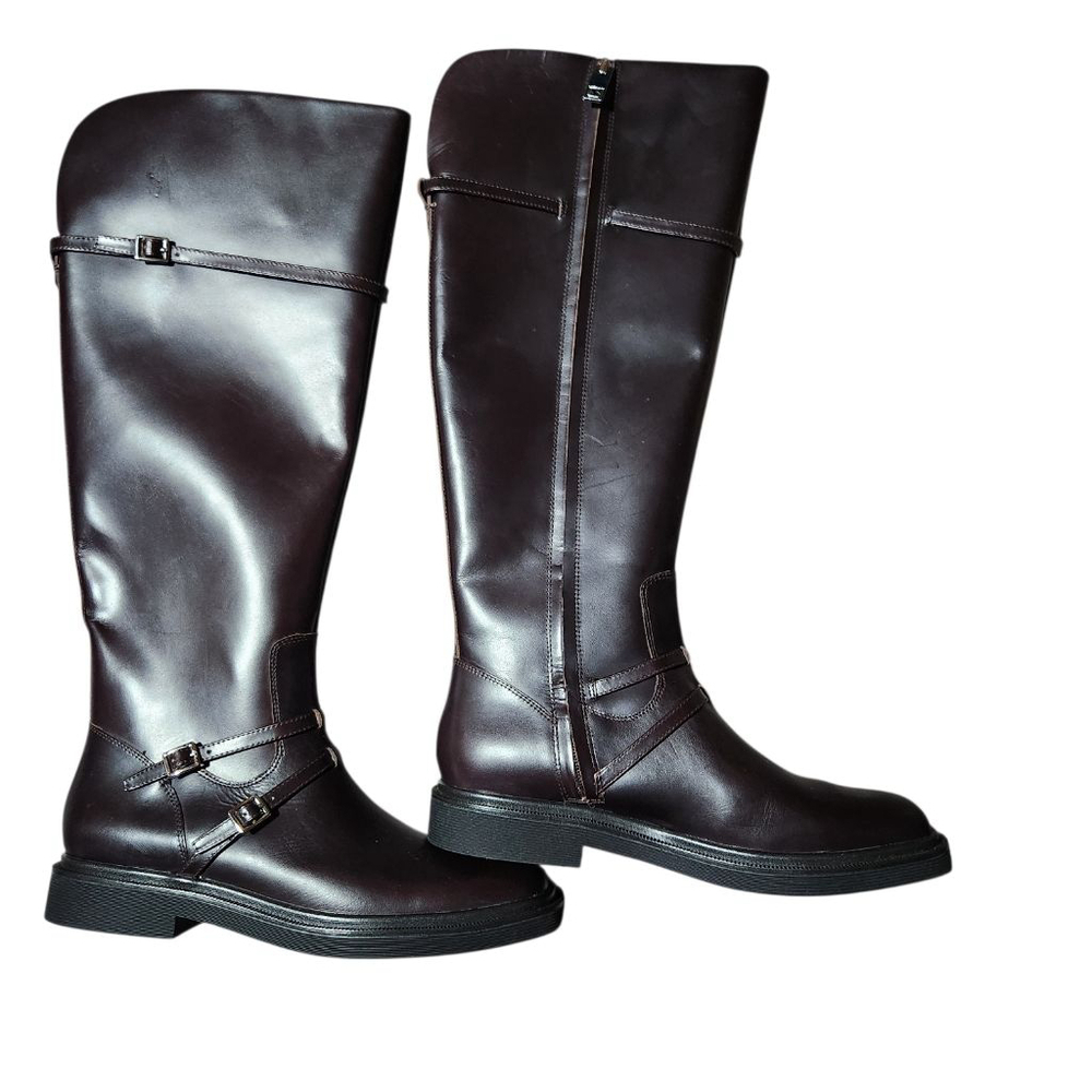 Sarto Leather Knee High Boots Brown Womens Size 9.5 - Picture 4 of 12